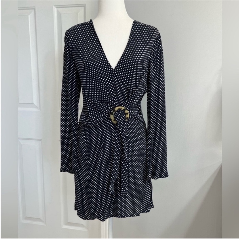 Topshop Navy/White Polka Dot Dress Size 2